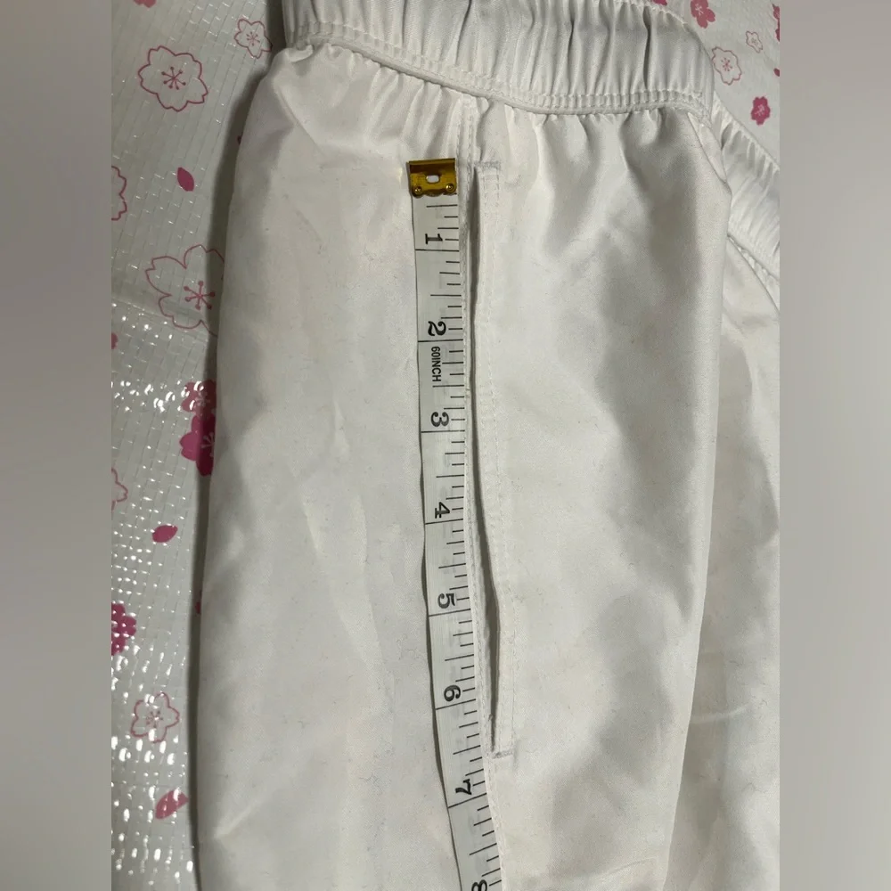 ASOS Design Men's White Swim Shorts with Black Drawstring Waistband Size L